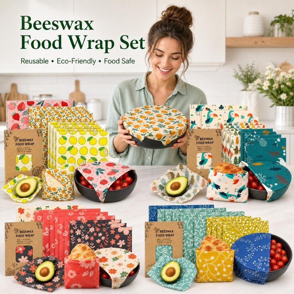 Beeswax Food Cover - 9pcs Multi Size Beeswax Food Wrap