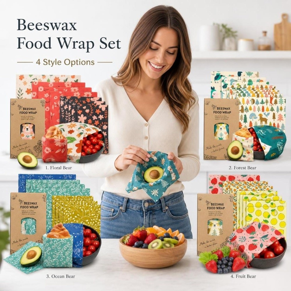 Beeswax Food Cover - 9pcs Multi Size Beeswax Food Wrap