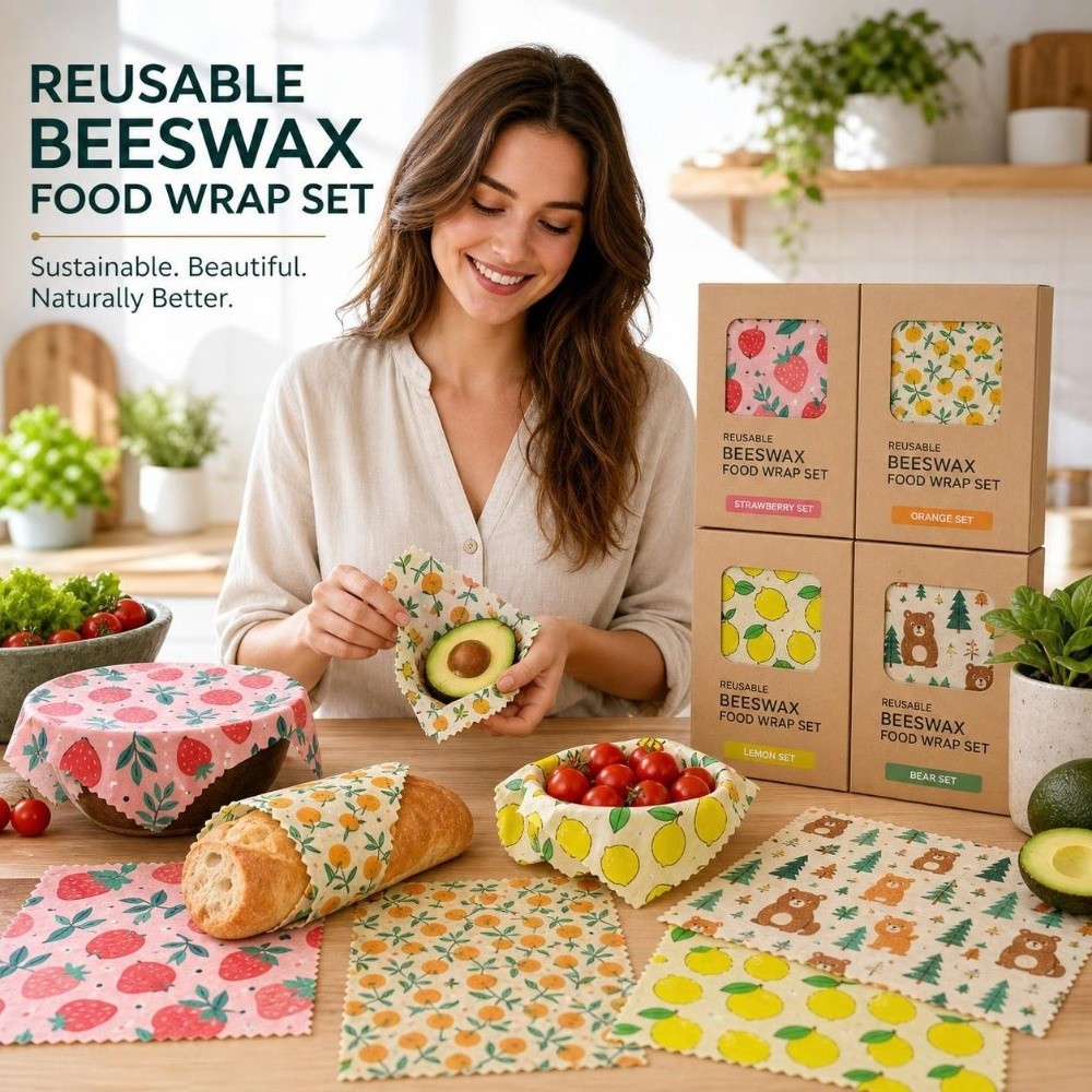 Beeswax Food Cover - 9pcs Multi Size Beeswax Food Wrap