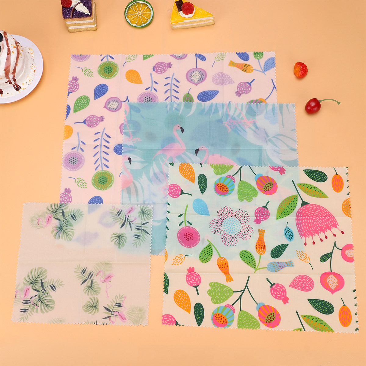 4 Pcs Reusable Food Wraps Bees - đánh giá và giá Beeswax Food Cover