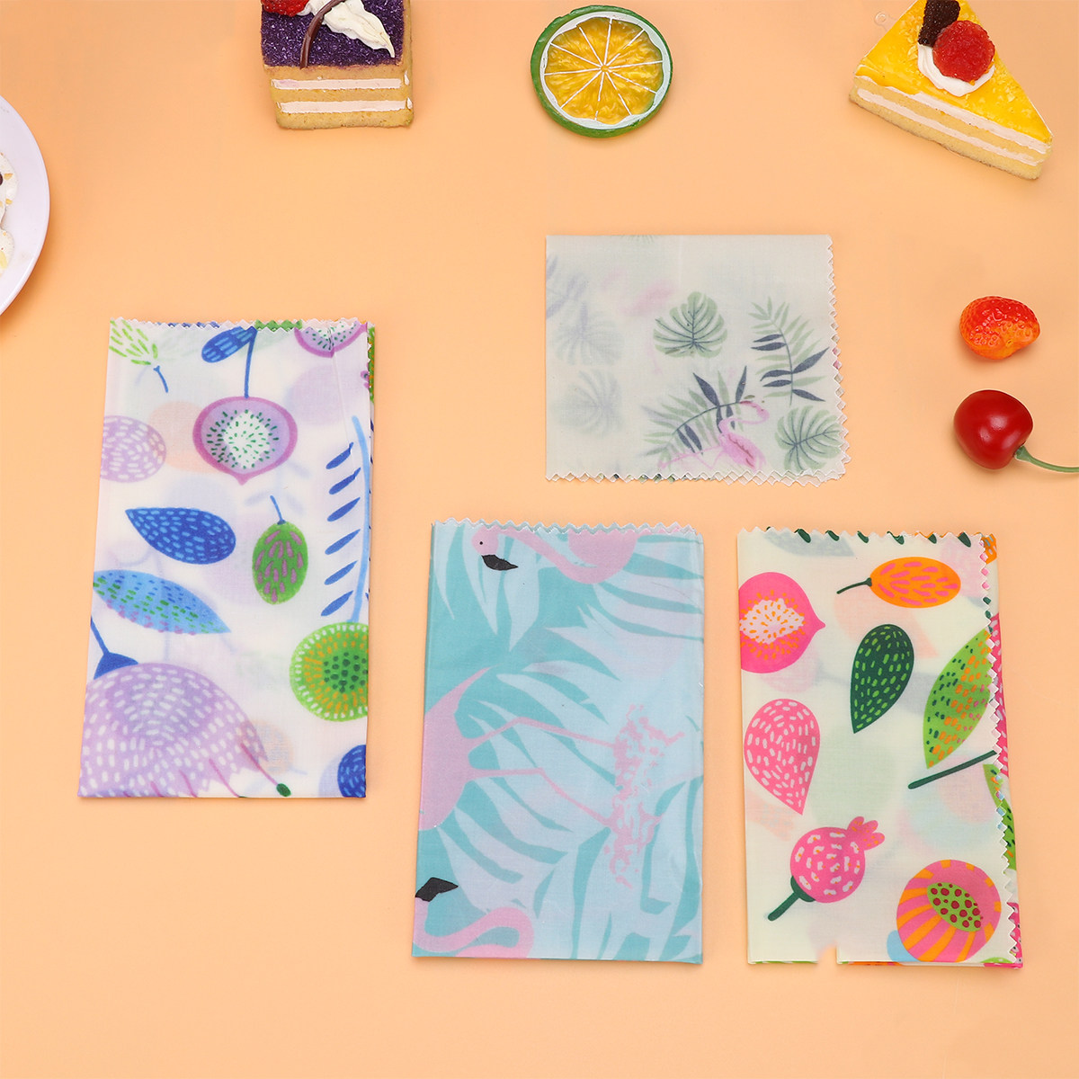 4 Pcs Reusable Food Wraps Bees - đánh giá và giá Beeswax Food Cover