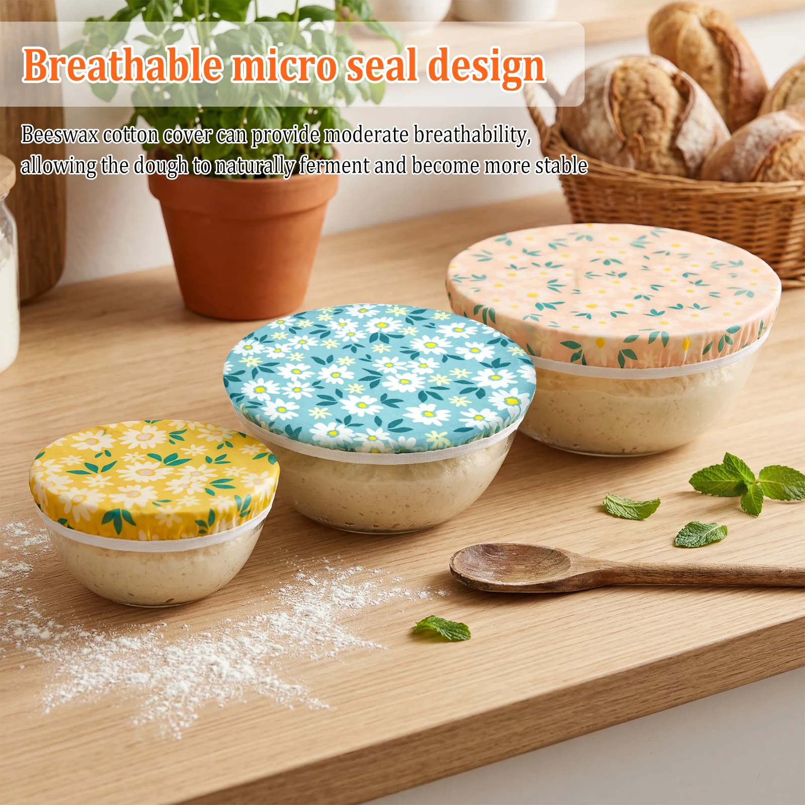 3Pcs Bowl Covers Cotton Beeswa - đánh giá và giá Beeswax Food Cover