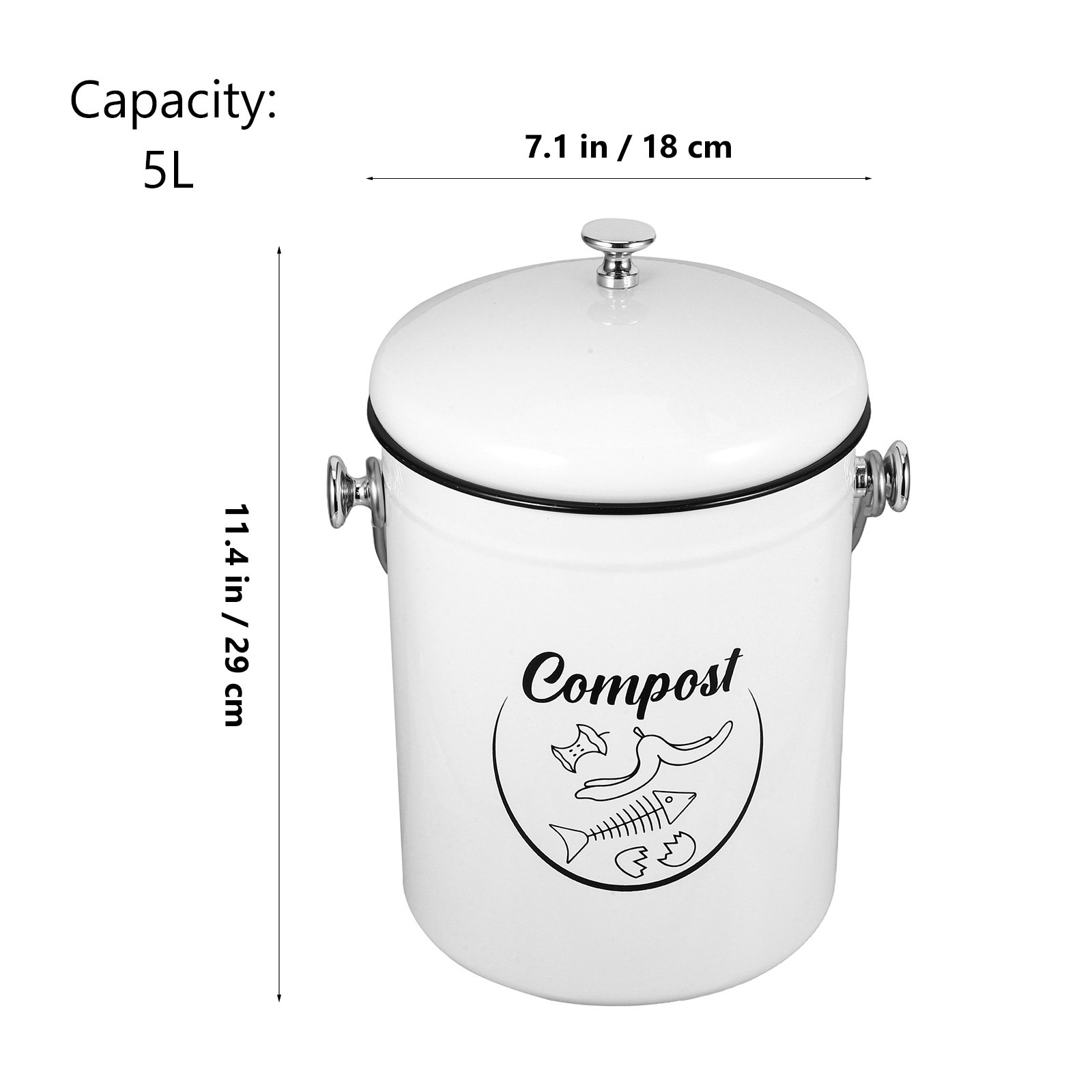 5L Kitchen Compost Bin Iron La - đánh giá và giá Compost Bin Countertop
