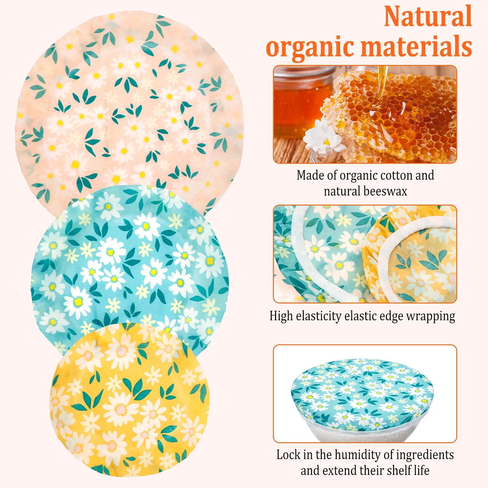 3Pcs Bowl Covers Cotton Beeswa - đánh giá và giá Beeswax Food Cover