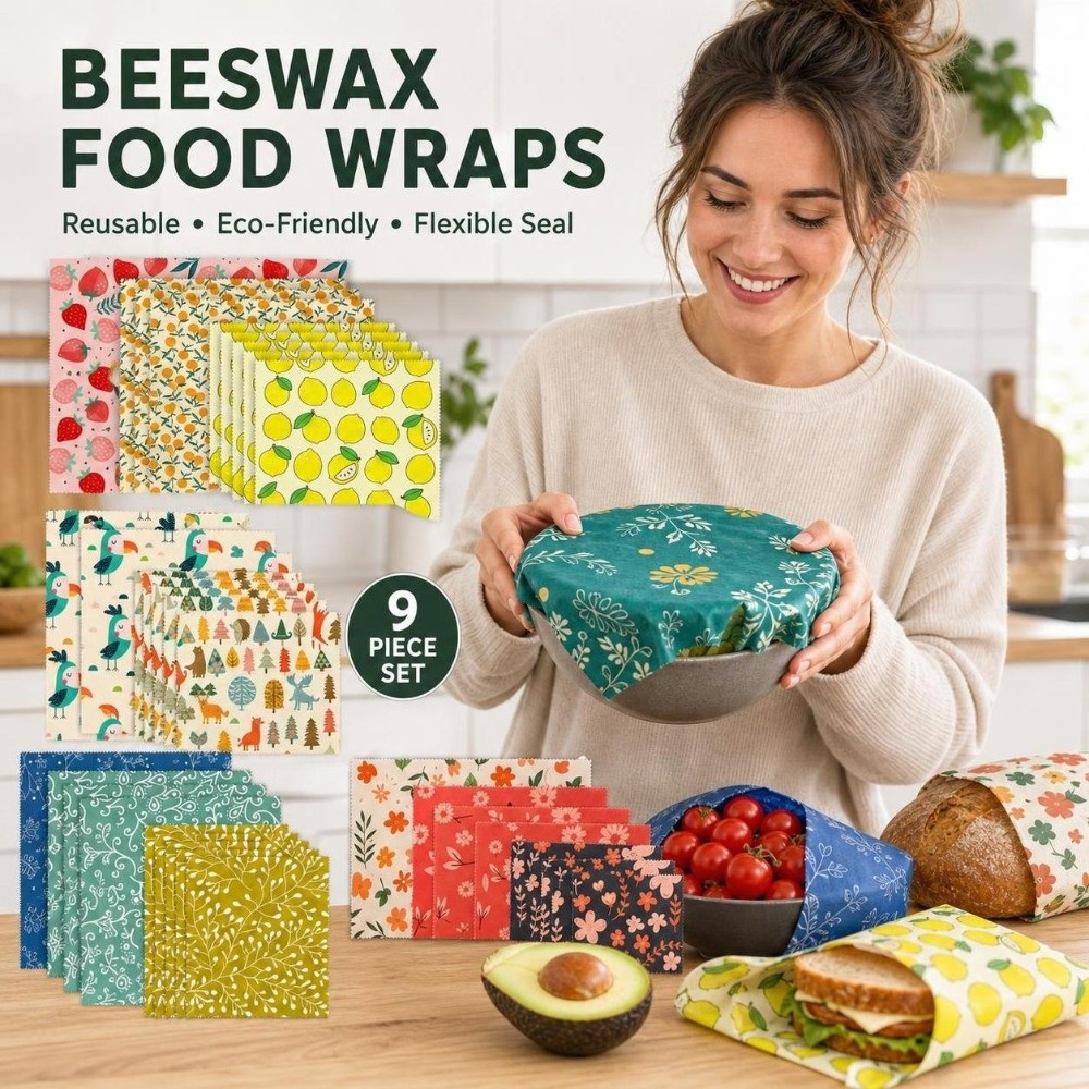 9pcs Multi Size Beeswax Food W - đánh giá và giá Beeswax Food Cover